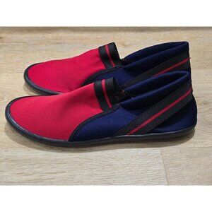 Lands End Water Shoes Womens 8 Navy Red Splash Slip On Beach Pool NOS